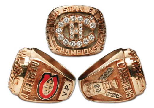 1985-86 Montreal Canadiens Stanley Cup Championship Ring Presented To Jean Beliveau