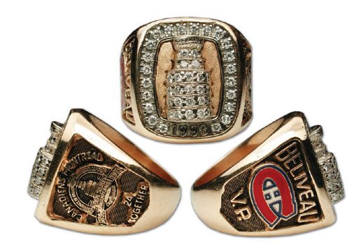 Jean Beliveaus 1992-93 Montreal Canadiens Stanley Cup Championship Ring