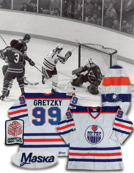 Wayne Gretzkys 1979-80 Edmonton Oilers Game Worn Rookie Jersey - Photo Matched!