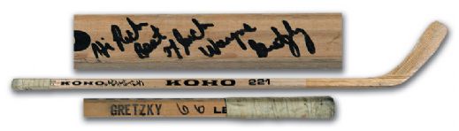 1978-79 Wayne Gretzky Autographed Game Used Koho WHA Rookie Stick