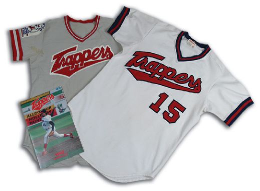 Edmonton Trappers Game Used Baseball Jersey Collection of 2