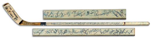 1986-87 Marcel Dionne LA Kings Team Signed Game Used Stick