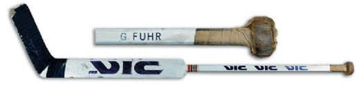 1980s Grant Fuhr Autographed Game Used Stick