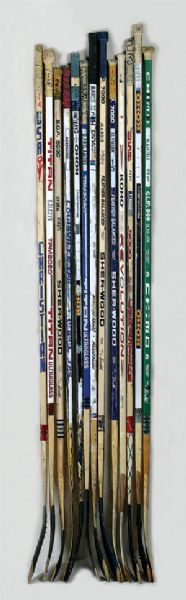 Winnipeg Jets Game Used Stick Collection of 13