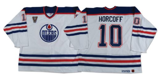 Shawn Horcoffs Edmonton Oilers Heritage Classic Warm-up Worn Jersey