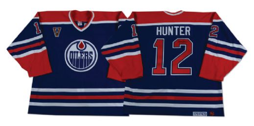 Dave Hunters Edmonton Oilers Heritage Classic Mega Stars Warm-up Worn Jersey