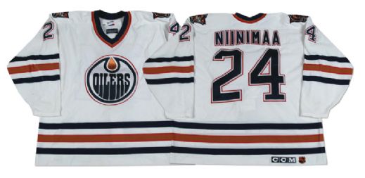 Janne Niinimaas 1997-98 Edmonton Oilers Game Worn Jersey