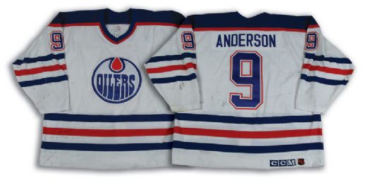 1990-91 Glenn Anderson Edmonton Oilers Game Worn Home Jersey