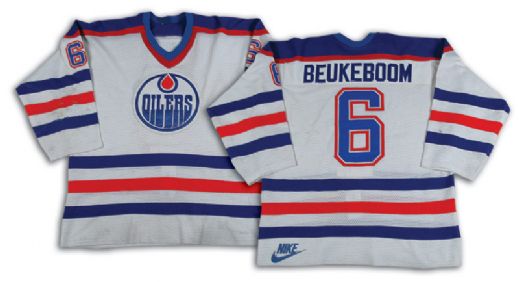 1986-87 Jeff Beukeboom Edmonton Oilers Game Worn Nike Jersey