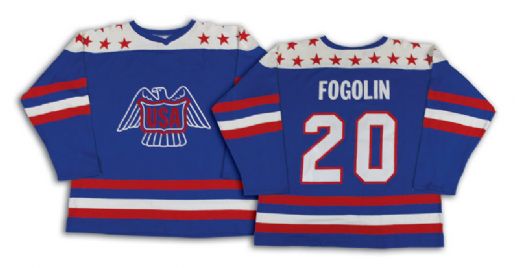 Lee Fogolins 1976 Canada Cup Team USA Game Worn Jersey