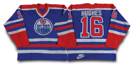 1984-85 Pat Hughes Edmonton Oilers Game Worn Nike Jersey