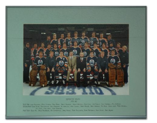 1979-80 Edmonton Oilers Framed Official Team Photo From Locker Room