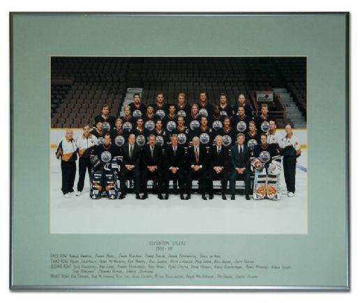 1999-2000 Edmonton Oilers Framed Official Team Photo From Locker Room