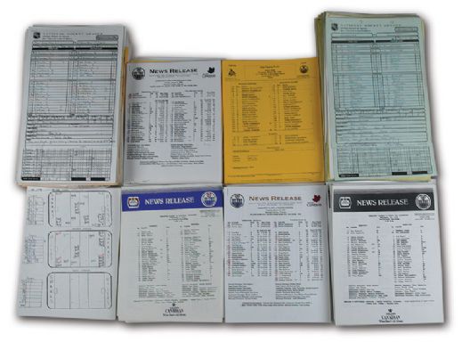 Massive Collection of Edmonton Oilers Game Notes & Official Score Sheets