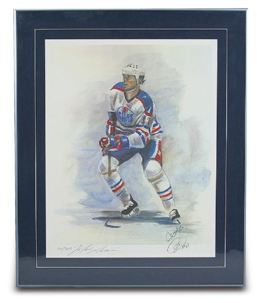 1985 Mark Messier Autographed Lithograph by Steve Csorba (18x24")