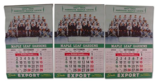 1955-56 Maple Leaf Gardens Calendar Lot of 3