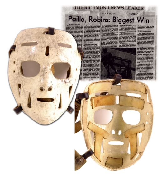 Marcel Paille’s 1970s Game Used Goalie Mask
