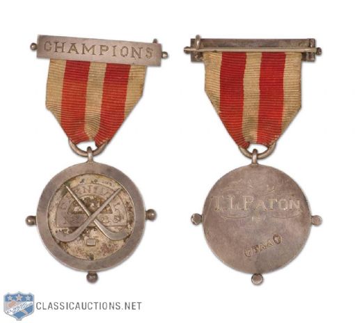 Tom Patons 1885 Montreal AAA Championship Medal Earliest Known Hockey Award