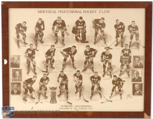 1934-35 Montreal Maroons Stanley Cup Champions Team Photograph