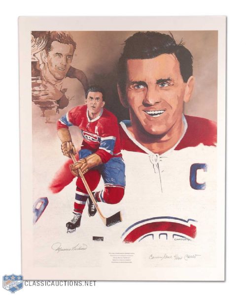 Maurice Richard Autographed Huge Limited Edition 544 Goals Lithograph