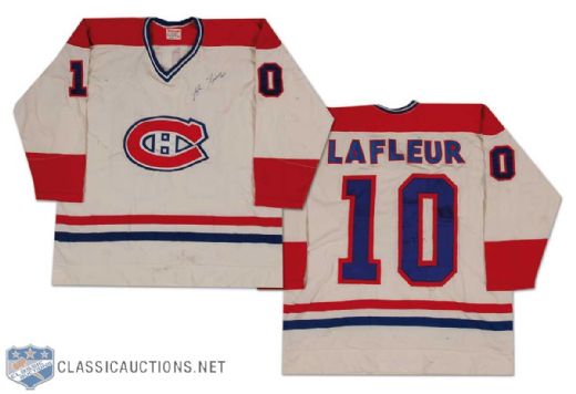 1970s Guy Lafleur Autographed Montreal Canadiens Replica Jersey