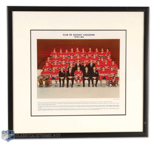 Guy Lafleurs 1983-84 Montreal Canadiens Official Team Photo