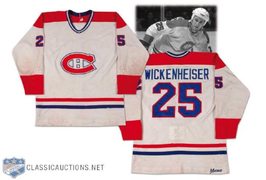 Hammered 1980s Doug Wickenheiser Montreal Canadiens Game Worn Jersey