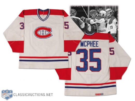 1980s Mike McPhee Montreal Canadiens Game Worn Jersey