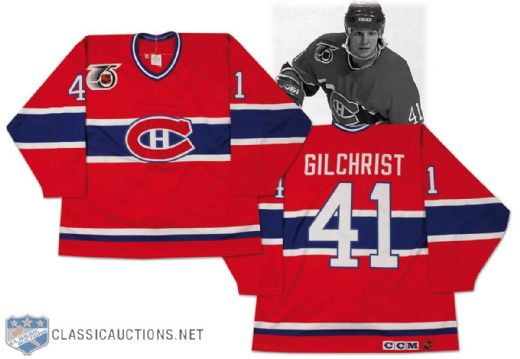1991-92 Brent Gilchrist Montreal Canadiens Game Worn Jersey