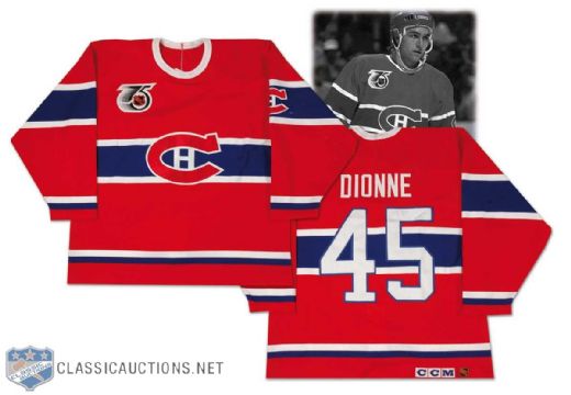 Scarce 1991-92 Gilbert Dionne Montreal Canadiens Turn Back the Clock Game Worn Jersey Photo Matched!