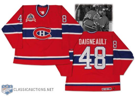 J.J. Daigneaults 1993 Stanley Cup Finals Montreal Canadiens Game Worn Jersey Photo Matched!