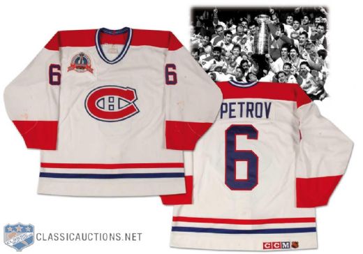 Oleg Petrovs 1993 Stanley Cup Finals Montreal Canadiens Game Worn Jersey