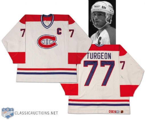 1995-96 Pierre Turgeon Montreal Canadiens Game Worn Jersey Photo Matched!