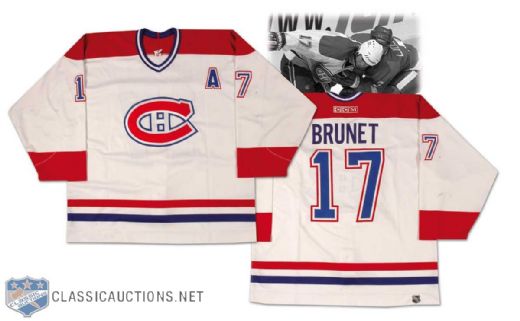 2000-01 Benoit Brunet Montreal Canadiens Game Worn Jersey