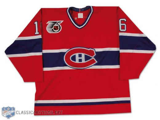 Elmer Lach 1991-92 Montreal Canadiens Team Issued Pre-Game Ceremony Jersey