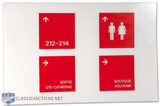 Directional Seating Section Pictogram Sign from the Montreal Forum (34” x 64”)