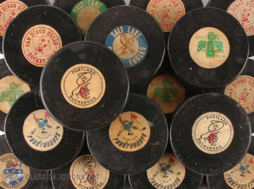 WHL Converse Official Game Puck Collection of 19