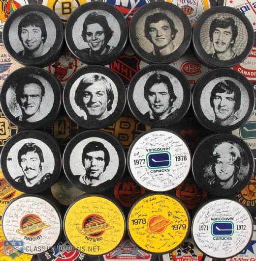 NHL Souvenir Puck Collection of 43