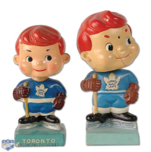 1960s Toronto Maple Leafs Bobbing Head Doll Collection of 2
