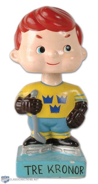 1960s Swedish National Team Tre Kronor Bobbing Head Doll