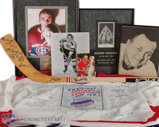 Hockey Legends Autographed Memorabilia Lot