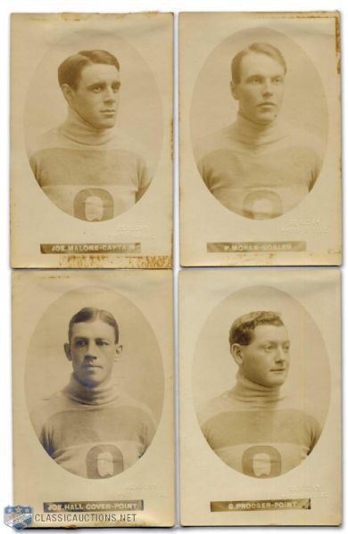 Scarce 1911-12 Quebec Bulldog Player Postcard Collection of 6