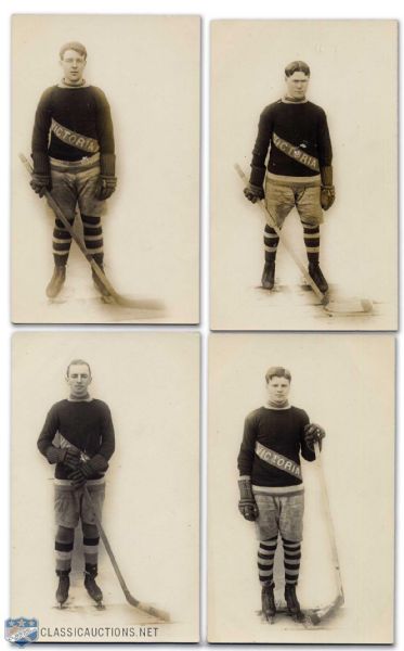 1912-13 Victoria Hockey Club Photo Postcard Collection of 11