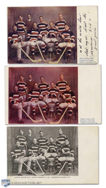 1905 Ottawa Silver Seven Postcard Collection of 3