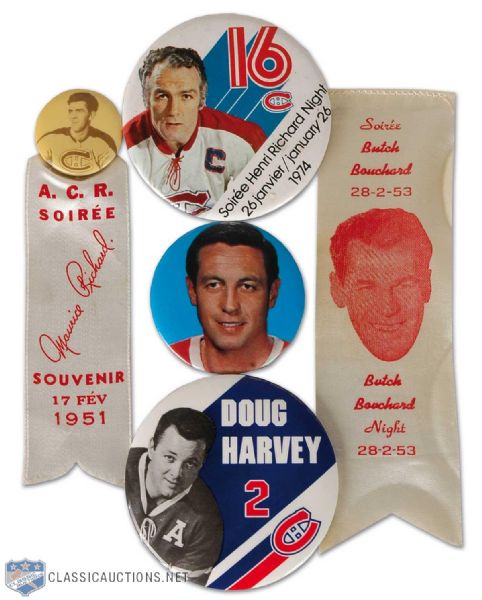 Retirement & Tribute Night Button & Ribbon Collection of 5