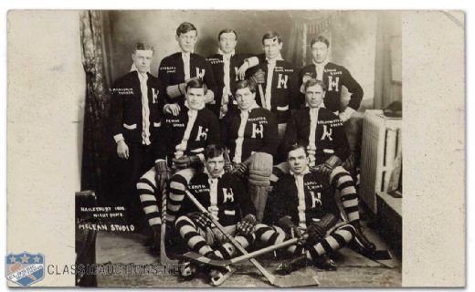 1909 NHA Haileybury Hockey Club Team Photo Postcard