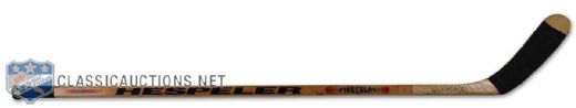 1997-98 Wayne Gretzky Autographed NYR Game Used Hespeler Wood Stick