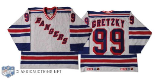 Wayne Gretzky Autographed New York Rangers Jersey, Gloves & Stick