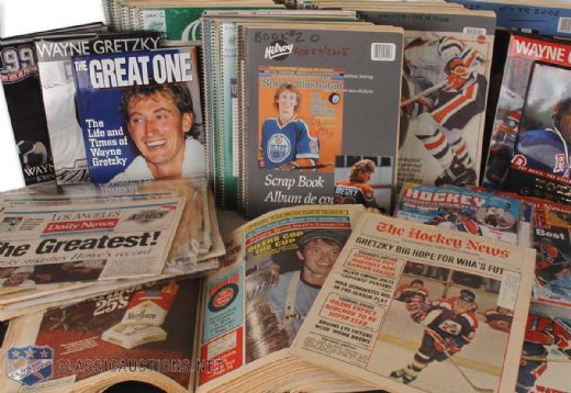 Wayne Gretzky Newspaper, Magazine and Book Collection