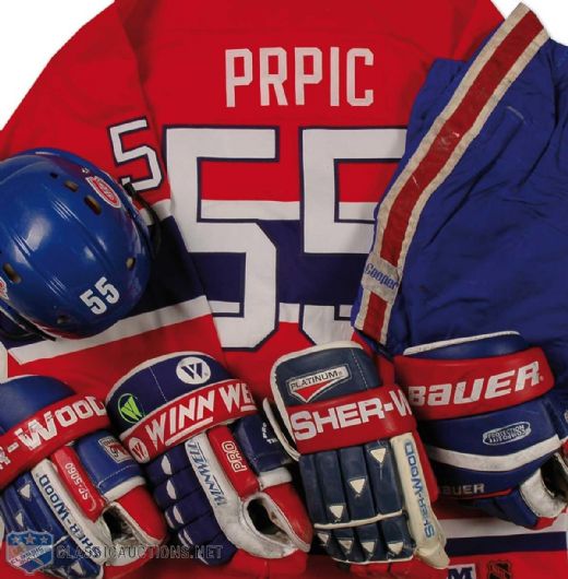 Montreal Canadiens Game Worn Equipment Collection of 7